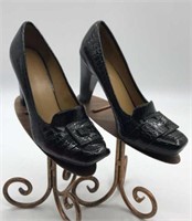 Nine West Patent Leather Loafer Heels  Sz 7.5