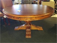 Lorts Round Dining Table w/ Drawers