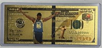 Stephen Curry Novelty $100 Gold Coated Bill