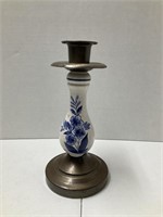 Vintage Blue & White Chinoiserie Candle 9.5” Tall
