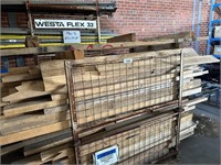 Large Qty Timber Beams & Mesh Sided Stillage