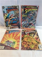 Lot of 4  The adventures of Superman comic books