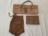 Lot of Leather Album Pouch and Bag