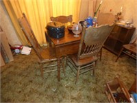 DROP LEAF TABLE & 4 CHAIRS