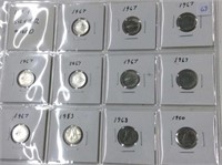 11 X 10 Cent Silver Mixed