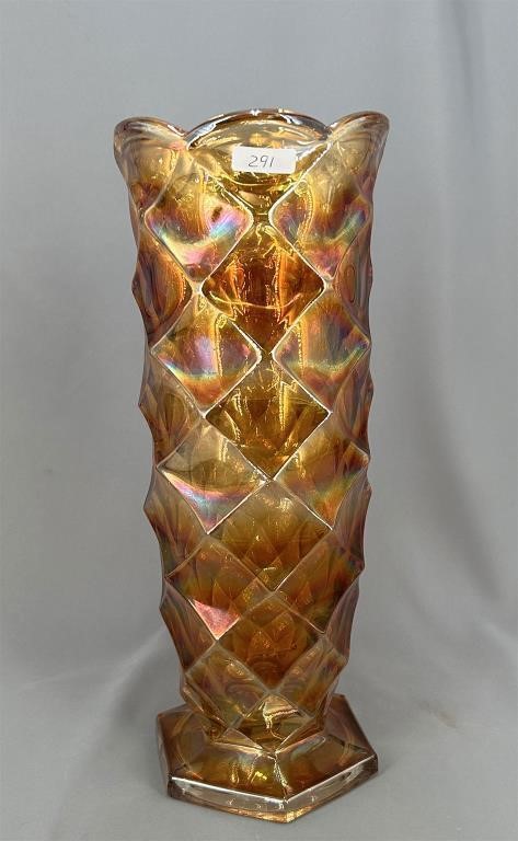Royal Diamond 12 1/2" vase - marigold