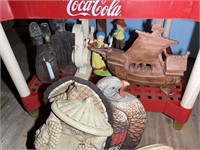 CONTENTS OF COKE DISPLAY STAND INCLUDING CHICKENS