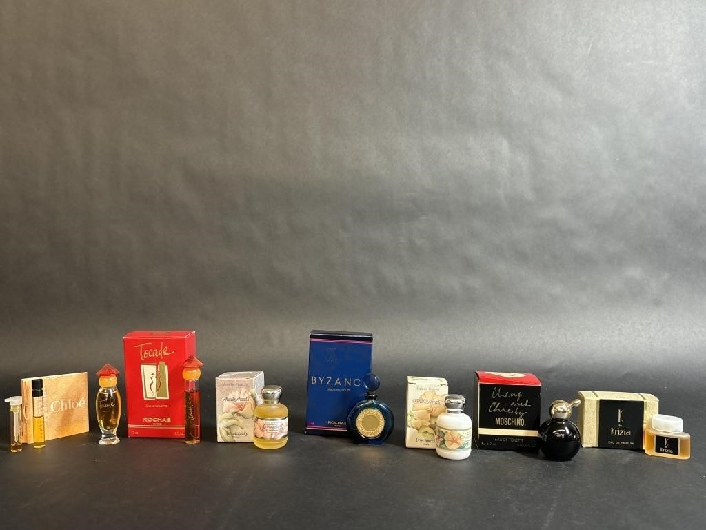 Nine Various Sample Size Perfumes