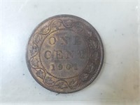 GRADED 1901 CANADIAN 1 CENT COIN