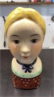 Vintage Ceramic Scandinavian Lady Head Vase Gemma