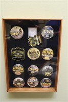 Framed Iowa Hawkeye Buttons