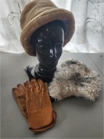 Vintage Ladies Accessories Faux Fur Hat