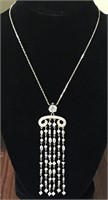 Vintage 925 Sterling Silver CZ NECKLACE 20"