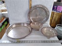 Silver Plated Tray & Bowls Lot