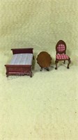 Miniature doll house furniture bed coffee table