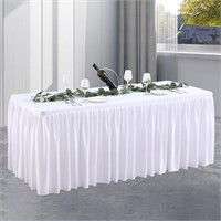 White Polyester Table Clothes for 6 Foot