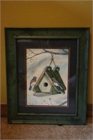 Jerry Bishop Picture of Blue Birds & Bird House