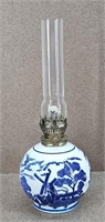 Mini Windmill Blue & White Oil Lamp