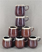 7pc McCoy Balloon Brown Drop Mugs