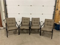 4 aluminum patio chairs w/ cushions - FL