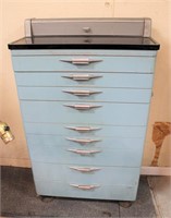 Blue MCM dental cabinet