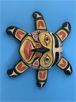 Imported Tlingit style sun mask, 5.5" long