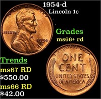 1954-d Lincoln Cent 1c Grades GEM++ RD