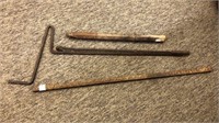 Cast iron stake, jackcrank, rebar stake