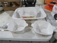 VIN 4 PC CORNING WARE