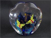 Glass Butterfly Paperweight 4.5"H x 4.5"W