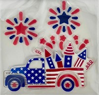 3 pack Fourth of July Gel Clings for windows