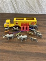 Buddy L circus truck with toy  animals