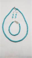 (LB) Magnasite Beaded Necklace (18" long,