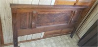 Antique Full size headboard on wheels with 7
