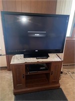 Vizio 46” flat screen tv and stand DvD player
