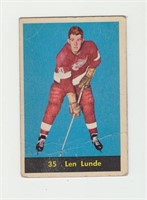 1960 Parkhurst Len Lunde Hockey Card