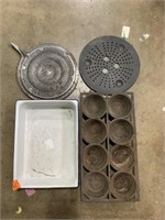 Muffin Tin Enamel Meat Tray and heat Diffusers