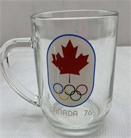 Vintage Olympics Canada 1976 Beer Mug Glass