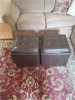 Two Storage Containers Stools w/ Contents