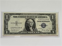 RARE 1935E US SILVER CERTIFICATE $1 BANKNOTE BILL