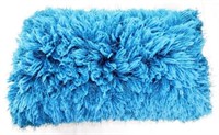 176 Large Fluffy Blue Pillow 24 x 12