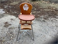 Vintage wood high chair