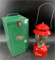 Coleman model 200A lamp in a steel Coleman case, M