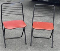 Contemporary red Cosco folding chairs