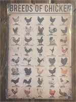 Breeds Of Chicken Metal Sign