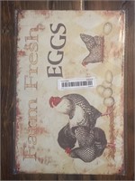 Farm Fresh Eggs Metal Sign