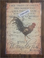 What A Wonderful World Metal Sign