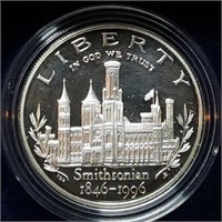 1996 Smithsonian Proof Silver Dollar MIB