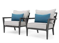 Venetia Gray Aluminum Outdoor Lounge Chair With