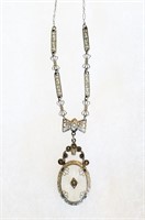 16" Antique Art Deco Camphor Glass Necklace